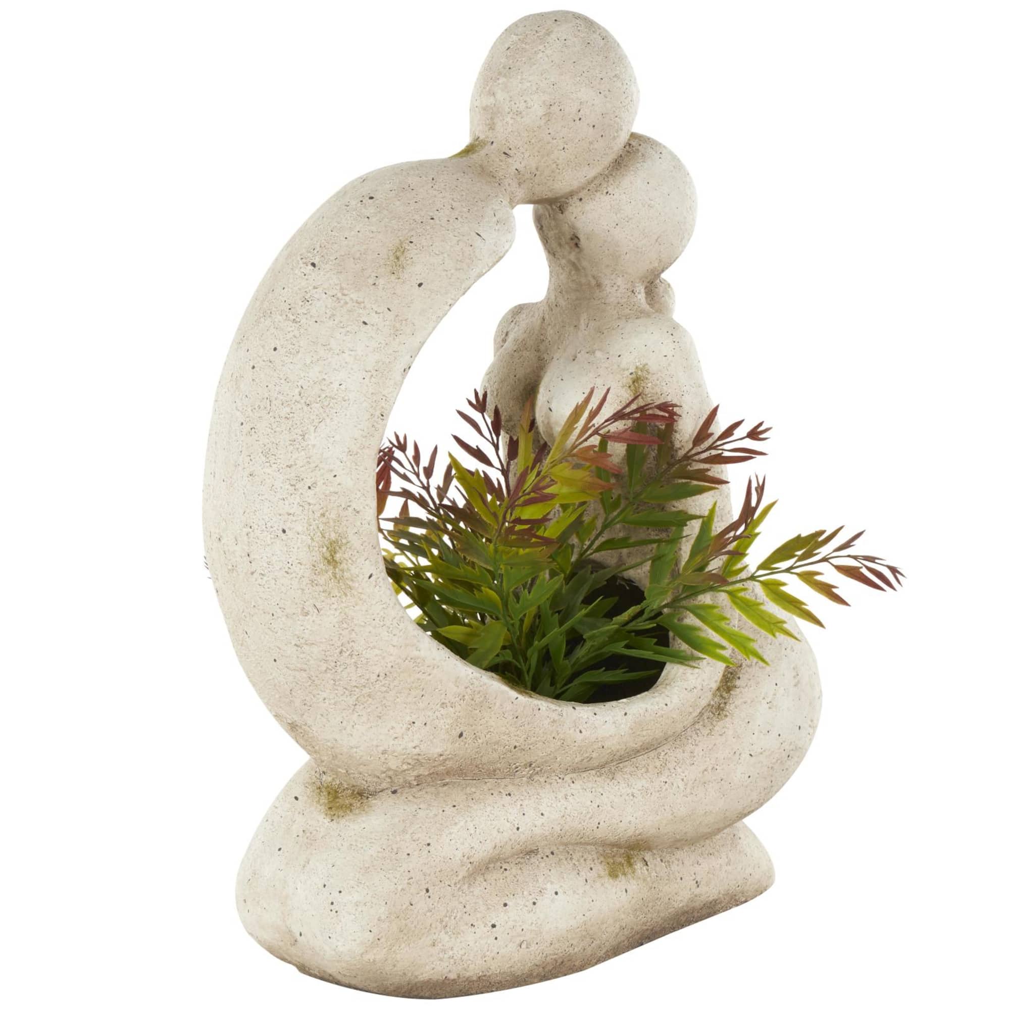 20" Cream Kissing Figures Planter